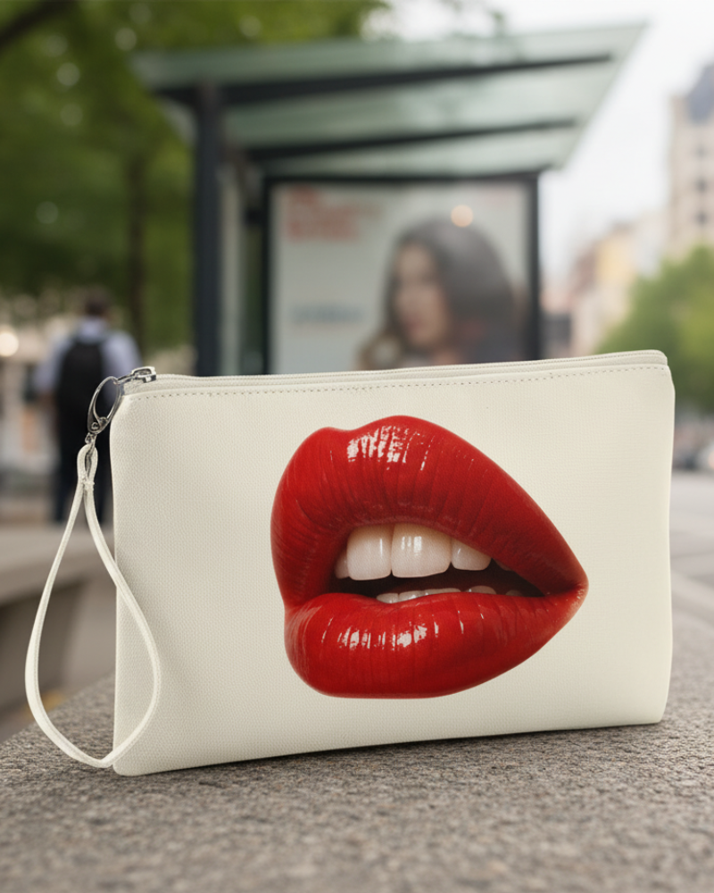 Bolsa de Pulso com fecho | 100% Algodão | Natural | 26x17cm, 1 litro