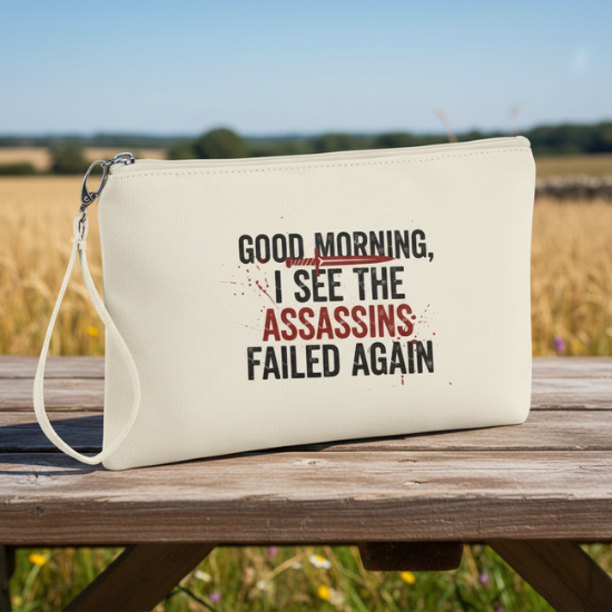 Bolsa de Pulso com fecho | 100% Algodão | Natural | 26x17cm, 1 litro